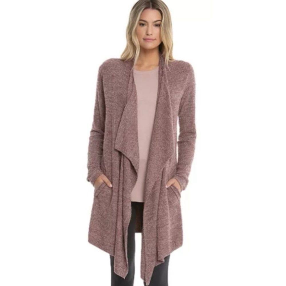 NWOT Barefoot Dream CozyChic Lite Island Wrap Waterfall Cardigan in Rosewood S/M